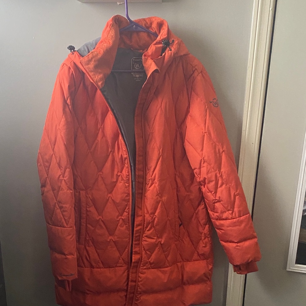 Moosejaw Orange Quilted Puffer Jacket